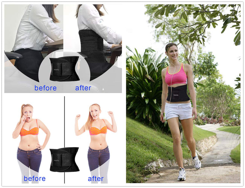 [Australia - AusPower] - Jueachy Waist Trainer for Women Breathable Waist Trimmer Belly Band Stomach Shaper for Women Small Black 