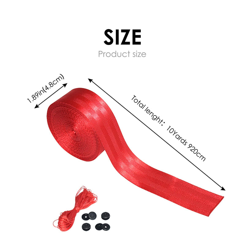 [Australia - AusPower] - 2 Inch Polypropylene Heavy Duty Webbing Strap, Come with Red Thread and Fastening Clip, 10 Yards 