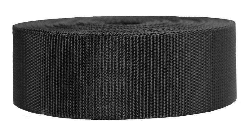 [Australia - AusPower] - Strapworks Heavyweight Polypropylene Webbing - Heavy Duty Poly Strapping for Outdoor DIY Gear Repair Black 2" x 10 yard 