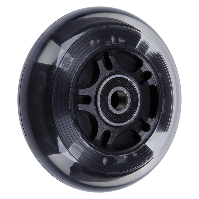 [Australia - AusPower] - AOWISH 2-Pack Light Up Scooter Rear Wheels 80mm LED Flash Flashing Inline Skates Replacement Wheel with Bearings ABEC 9 for Adjustable 3-Wheel Kick Scooters Black 