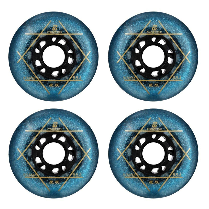 [Australia - AusPower] - SzBlaZe 88A PU Wear Resist Sliding FSK Inline Roller Skate Replacement Wheels Without Bearings (Pack of 4) 72mm 76mm 80mm for Choose Blue 