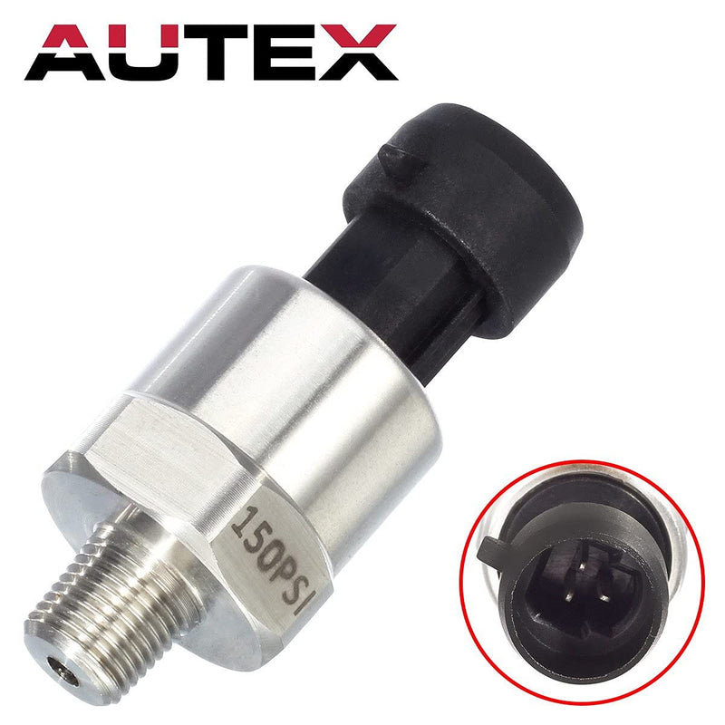 [Australia - AusPower] - AUTEX 150 Psi Pressure Transducer/Sender/Sensor 150/200 Psi Stainless Steel 1/8”-27 NPT Pressure Transducer Sensor Compatible With Oil, Fuel, Air, Water 