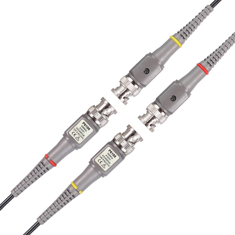 [Australia - AusPower] - AUTOUTLET P6100 Universal Oscilloscope Probe with Accessories Kit 100MHz Oscilloscope Clip Probes with BNC to Minigrabber Test Lead Kit P6100 Oscilloscope Probe 100MHz 