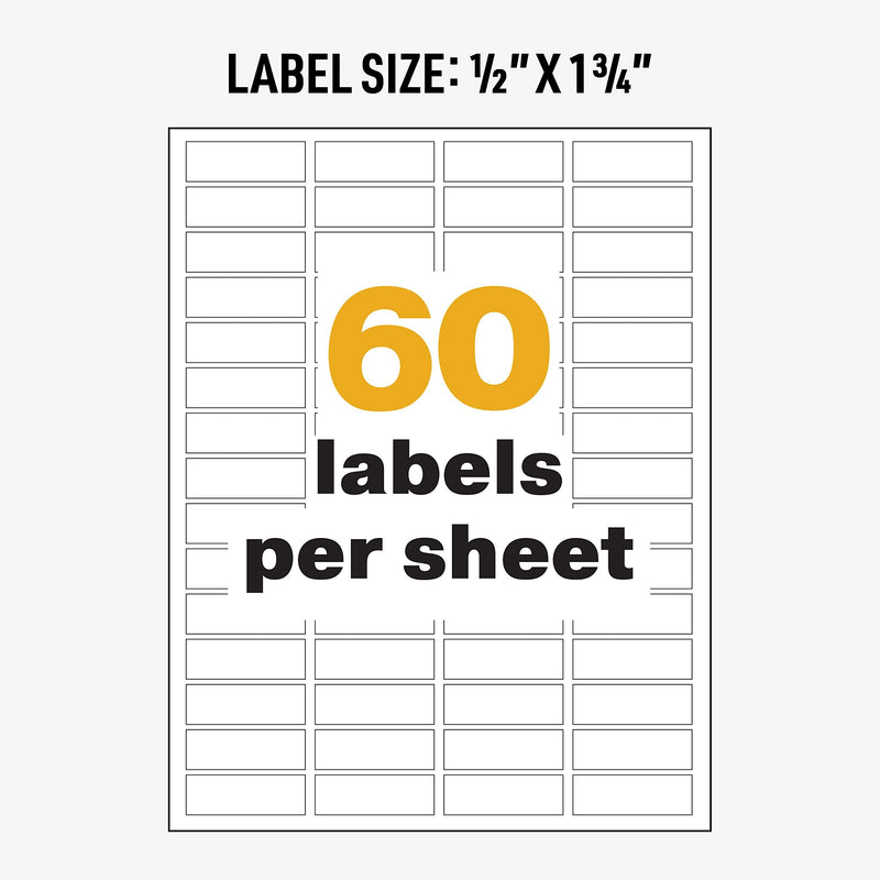 [Australia - AusPower] - Avery UltraDuty GHS Chemical Labels for Laser Printers, Waterproof, UV Resistant, 0.5 x 1.75, Pack of 1,500 (60518) 