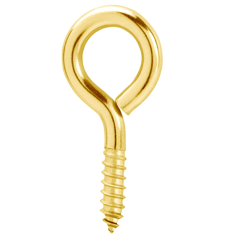 [Australia - AusPower] - 1 inch Screw Eyes Metal Eye Hooks Small Eyelet Screws, Gold 100 Pcs 1 Inch 