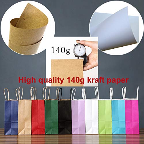 [Australia - AusPower] - AZOWA Gift Bags Large Kraft Paper Bags with Handles (9.8 x 7.5 x 3.9 in, Light Purple, 25 Pcs) Medium (Pack of 25) 