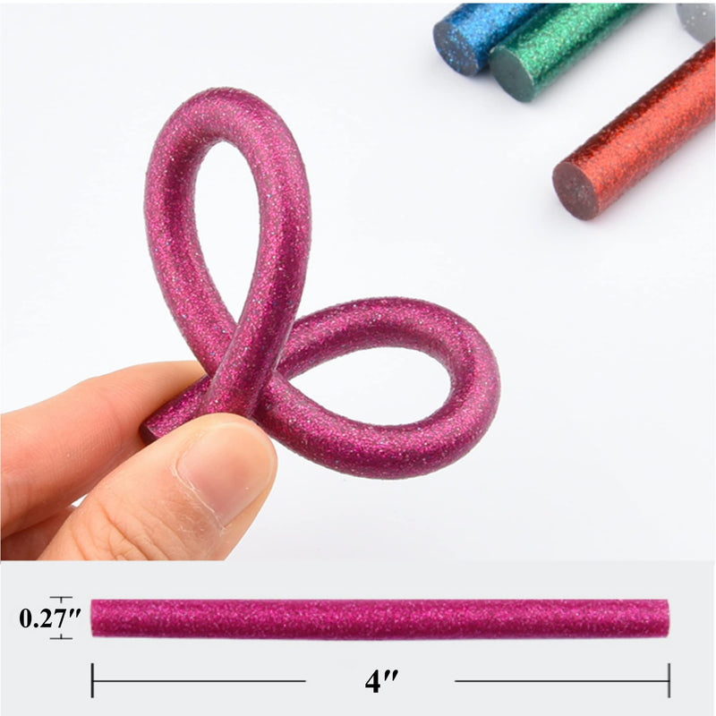 [Australia - AusPower] - Mini Glitter Glue Gun Sticks Colored 30 PCS 6 Colors 0.27 in x 4 in Compatible with Most Glue Guns 