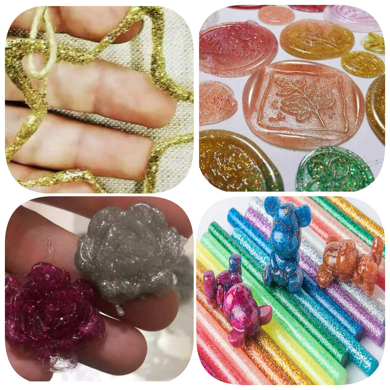[Australia - AusPower] - Mini Glitter Glue Gun Sticks Colored 30 PCS 6 Colors 0.27 in x 4 in Compatible with Most Glue Guns 