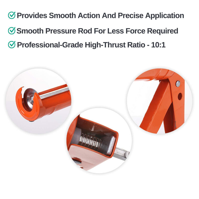 [Australia - AusPower] - Bates- Caulking Gun, Silicone Gun, 10:1 Thrust Ratio, Hand Caulking Guns, Caulk Gun, Caulk Gun for Silicone, No Drip Caulk Gun, Gun Caulk, Sealant Gun, Caulk Gun, Caulking Gun 