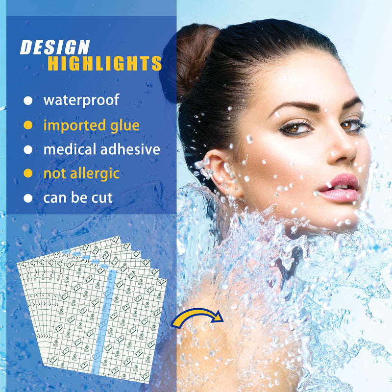 [Australia - AusPower] - 50 Pieces Transparent Stretch Adhesive Bandage Large Waterproof Bandage Transparent Film Adhesive Bandages (8 x 8 Inch) 8x8 Inch (Pack of 50) 