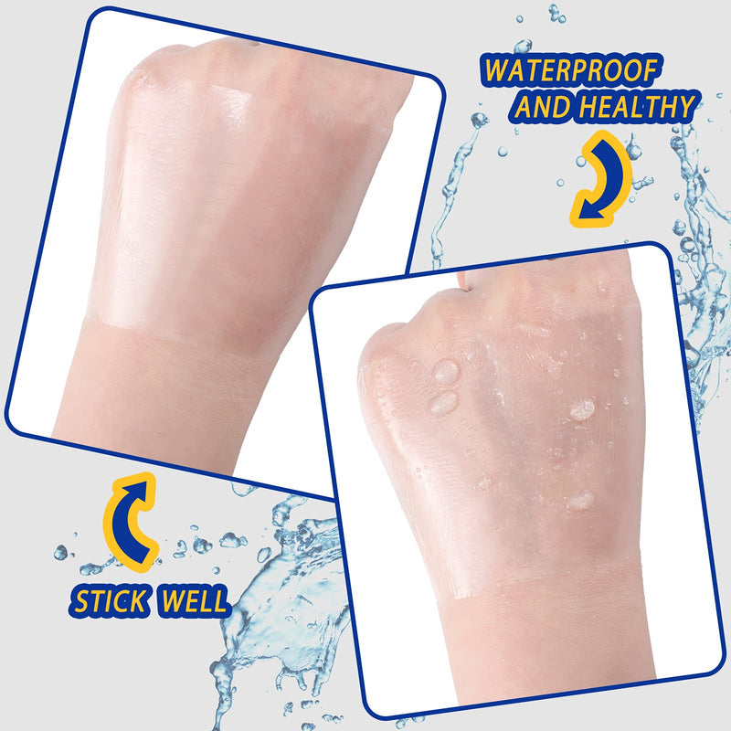 [Australia - AusPower] - 50 Pieces Transparent Stretch Adhesive Bandage Large Waterproof Bandage Transparent Film Adhesive Bandages (8 x 8 Inch) 8x8 Inch (Pack of 50) 