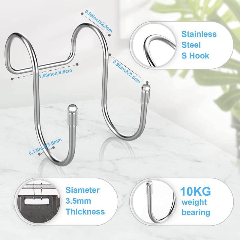 [Australia - AusPower] - 2 Pack Shower Door Small Hooks, Towel Hooks, Shower Squeegee Hooks, Cabinet Hook, Over Door Hooks for Towels Glass Door, Kitchen, Bathroom 2 