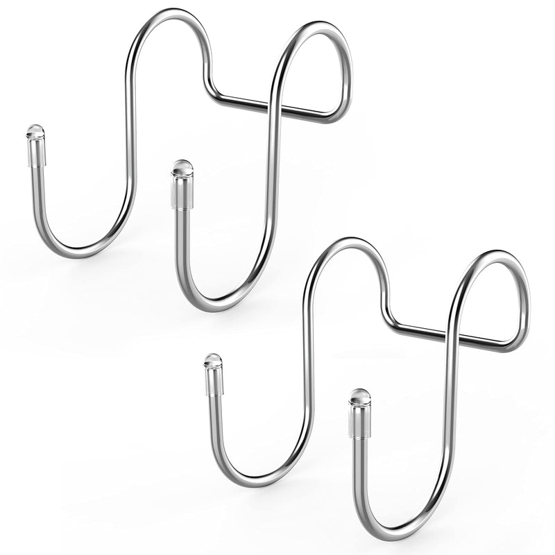 [Australia - AusPower] - 2 Pack Shower Door Small Hooks, Towel Hooks, Shower Squeegee Hooks, Cabinet Hook, Over Door Hooks for Towels Glass Door, Kitchen, Bathroom 2 
