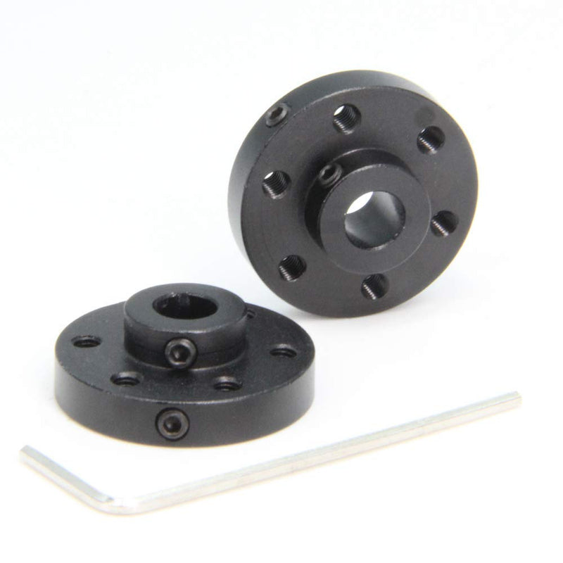[Australia - AusPower] - Befenybay 2PCS Black Rigid Flange Shaft Coupling,Universal Aluminum MOUNTING HUB for 6mm Shaft Pair with M3 Thread 