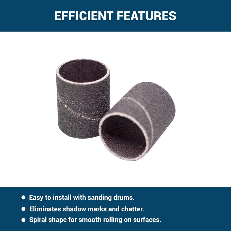 [Australia - AusPower] - Benchmark Abrasives Aluminum Oxide 1.5" x 1.5" Abrasive Spiral Bands for Die Grinder, Rotary Drill Deburrs and Finishes Metal (Pack of 10) (36 Grit) 36 Grit 