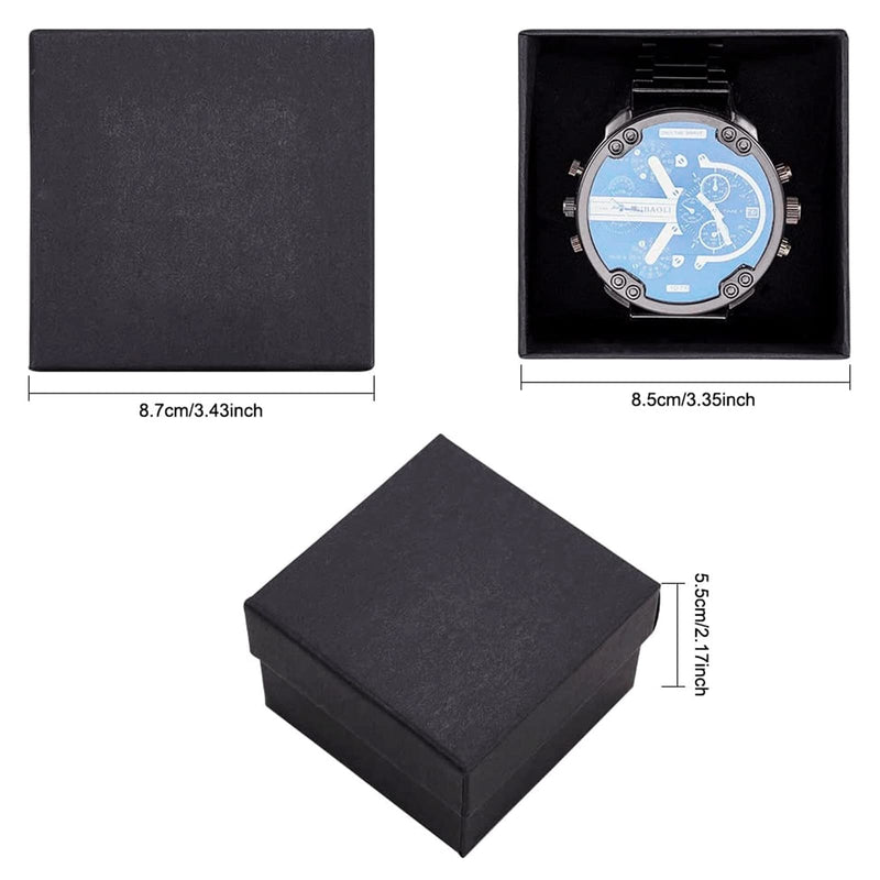 [Australia - AusPower] - BENECREAT 6 Pack Kraft Square Cardboard Present Gift Boxes for Bangle Wrist Watch and Other Jewelry Set - 3.5x3.5x2 Inches Wrist Watch & Bangle Box Wrist Watch & Bangle Box(3.43x3.43x2.17") 