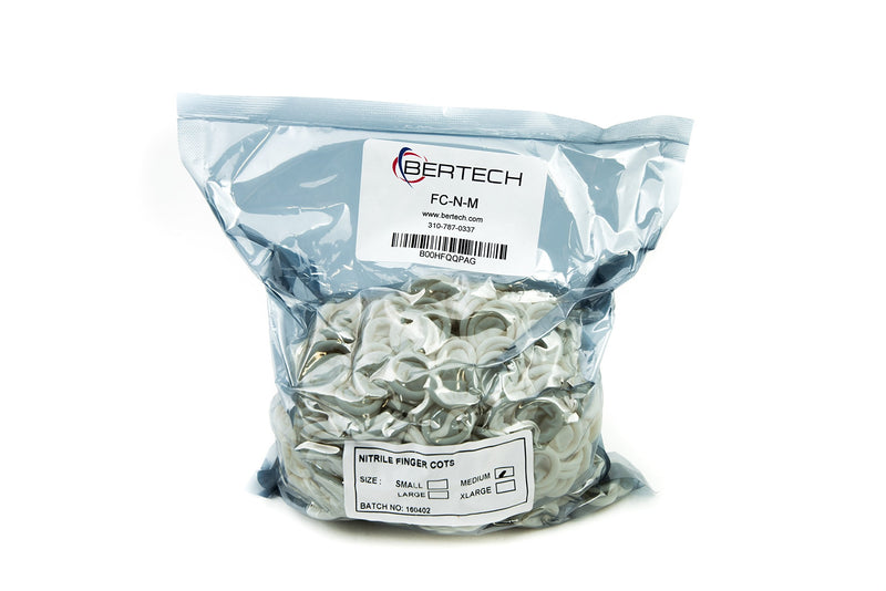 [Australia - AusPower] - Bertech Nitrile Finger Cots, Powder-Free and Anti-Static, Medium, White (Pack of 720) 