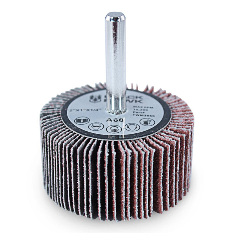 [Australia - AusPower] - BHA Aluminum Oxide Shank Mounted Flap Wheels, 2” x 1” x 1/4”, 40 Grit - 5 Pack 