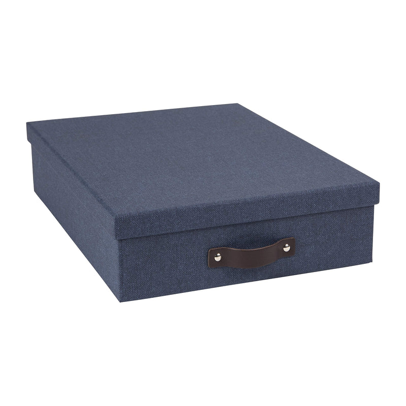 [Australia - AusPower] - Bigso Oskar Canvas Fiberboard Document Letter Box, 3.3 x 10.2 x 13.8 in, Blue 