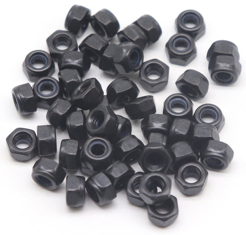 [Australia - AusPower] - binifiMux 50Pcs Black M4 X 0.7MM Nylon Lock Nuts Inserted Hex Self Clinching Lock Nuts 