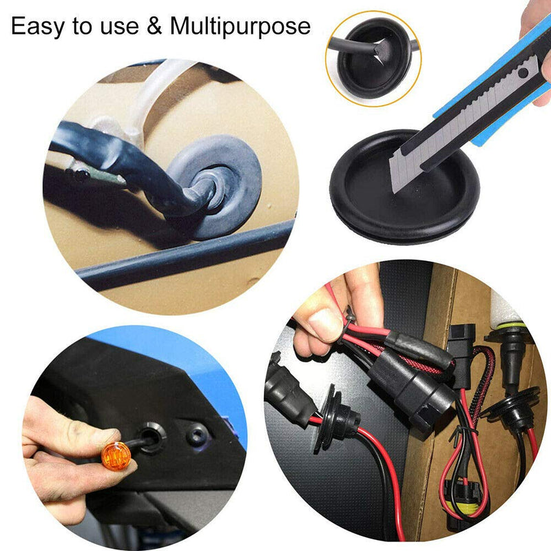 [Australia - AusPower] - 170 Pcs Rubber Grommet Firewall Hole Plug Assortment in 7 Common Sizes,Set Electrical Wire Gasket for Auto Body and Sheet Metal 