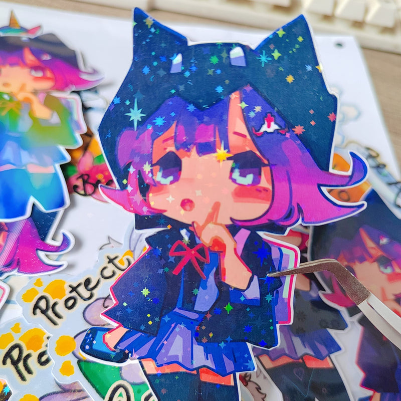 [Australia - AusPower] - Bleidruck 25 Sheets Stars Holographic Clear Vinyl Cold Laminated Film Holographic Overlay 8.25x11.7 Inches Adhesive Vinyl for Stickers 