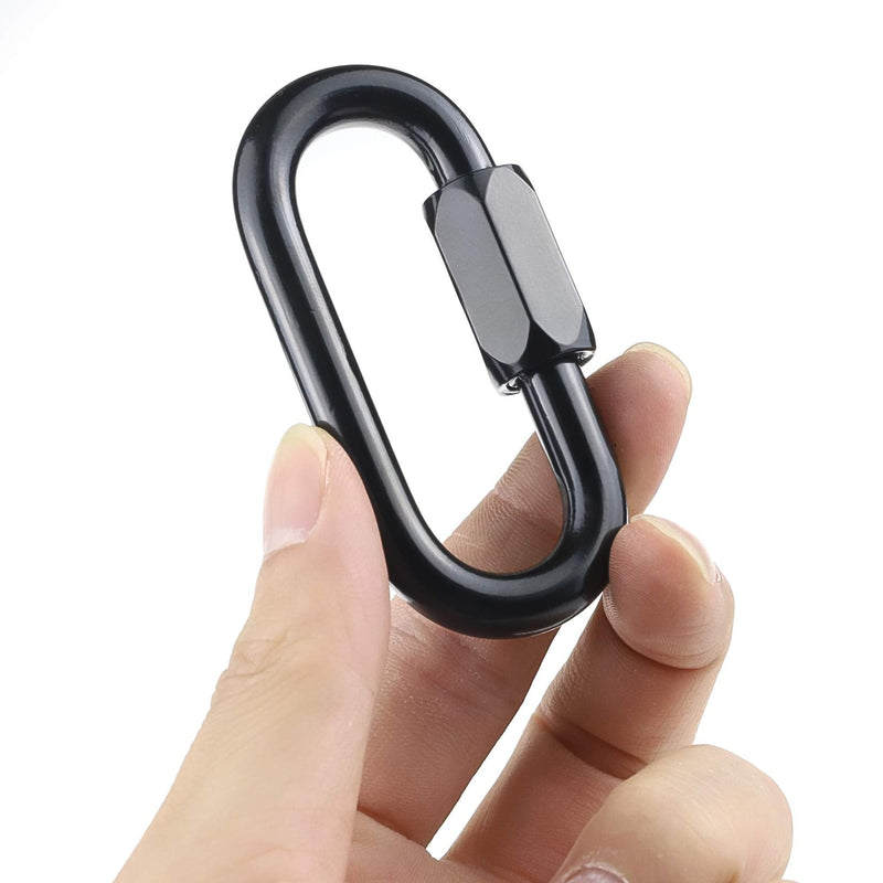 [Australia - AusPower] - BNYZWOT 304 Black Stainless Steel Quick Links D Shape Locking Quick Chain Repair Links Black M10 3/8 inch Pack of 2 3/8 inch 2 Pack 