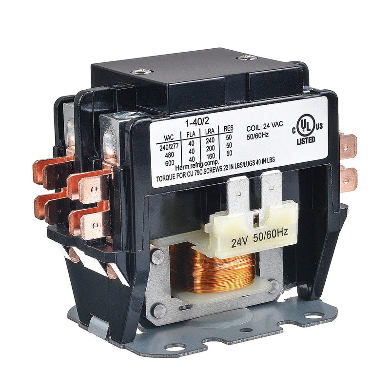 [Australia - AusPower] - BOJACK 2 Poles FLA 40 Amp Coil 24 VAC Air Conditioner Condenser Compressor Contactor AC Definite Purpose Contactor (Pack of 1 Pcs) 