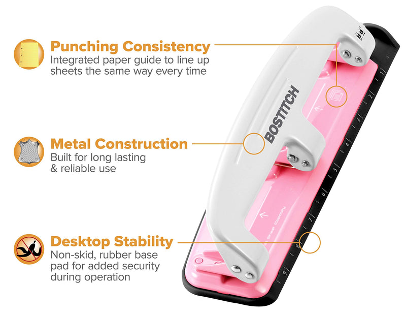 [Australia - AusPower] - Bostitch EZ Squeeze INCourage 12 Three-Hole Punch, No Jam Technology, AMAX Spirit Foundation 