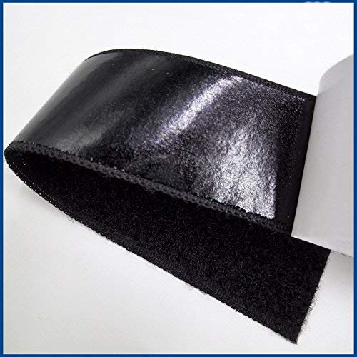 [Australia - AusPower] - BQS 1" Width Self Adhesive Hook and Loop Sticky Back Tape Fastener 16 feet(Black) Black 