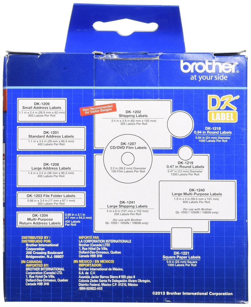 [Australia - AusPower] - Brother Genuine DK-2210 Continuous Length Black on White Paper Tape for Brother QL Label Printers, 1.1" x 100' (29mm x 30.4M), 1 Roll per Box, DK2210 