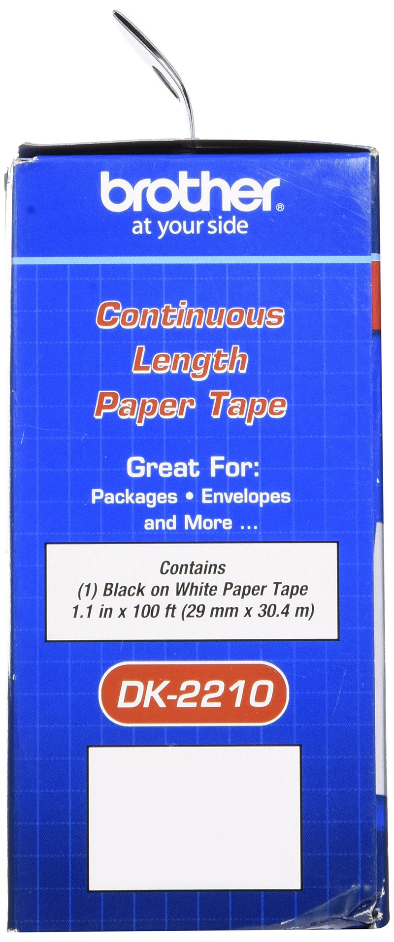 [Australia - AusPower] - Brother Genuine DK-2210 Continuous Length Black on White Paper Tape for Brother QL Label Printers, 1.1" x 100' (29mm x 30.4M), 1 Roll per Box, DK2210 