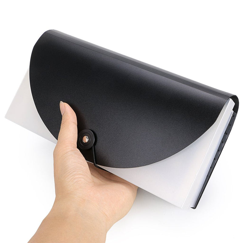 [Australia - AusPower] - BTSKY Expanding File Folder-Hand-held 13 Pockets Organizer Folder PP Wallet Organizer for Cards, Receipts, Coupons and Tickets(Black) Black 