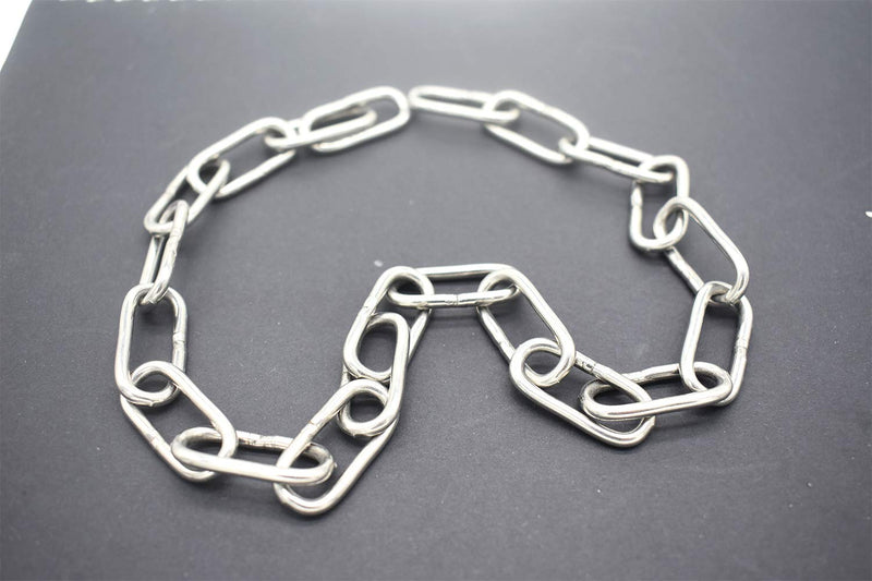 [Australia - AusPower] - Bytiyar 2 pcs Stainless Steel Safety Chains 20in (L) x 0.12in (T) Long Link Chain Rings Light Duty Coil Chain for Hanging Pulling Towing Length*Thickness_50cm * 3mm_2 pcs 