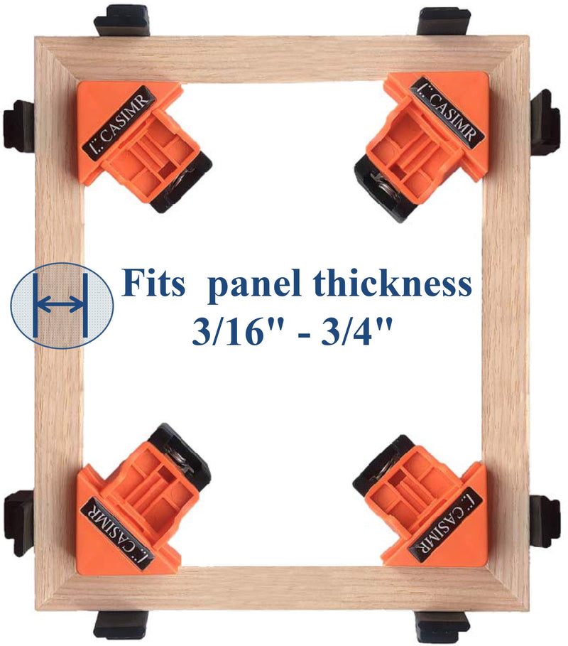 C CASIMR 90-degree corner clamps, set of 4 adjustable spring-loaded woodworking angle clamps for right-angled projects.