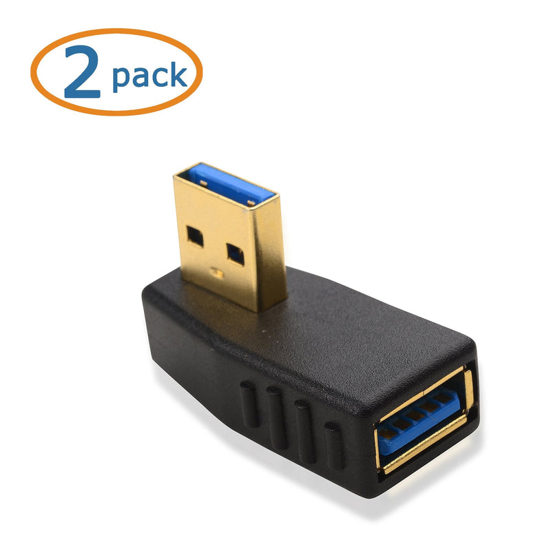 [Australia - AusPower] - Cable Matters 2-Pack 90 Degree Right Angle USB Adapter Gender Changer 