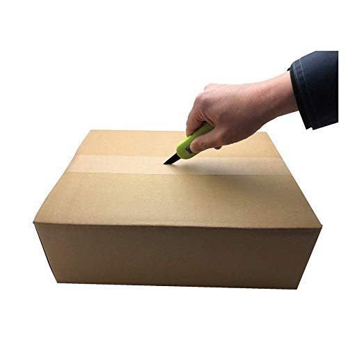 [Australia - AusPower] - CANARY Box Cutter Auto Retractable Blade, Safety Box Opener Tool [Non-Stick Fluorine Coating Blade], Made in Japan, Green (DC-20F-1) 