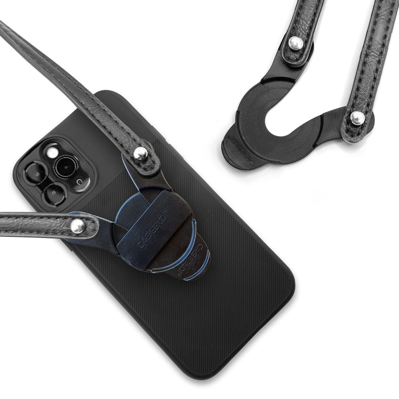 [Australia - AusPower] - CASEBUDi Crossbody Phone Lanyard Compatible with included Disc (Petite-Black) Petite-black 