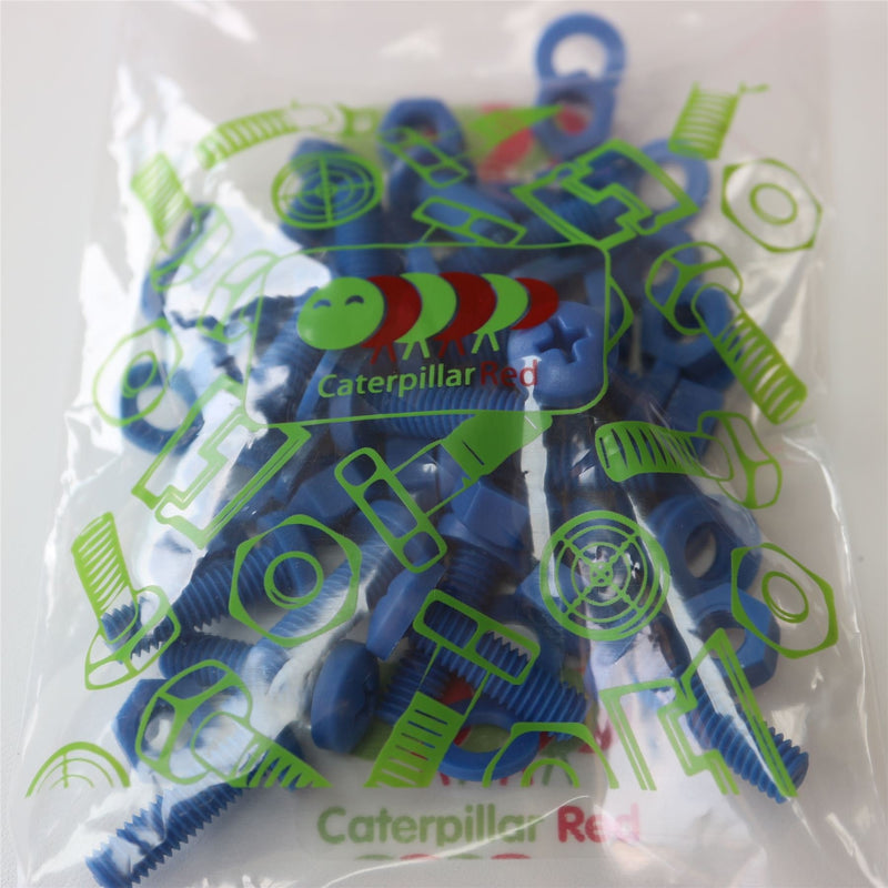 [Australia - AusPower] - 20 x Blue Pan Head Screws Polypropylene (PP) Plastic Nuts and Bolts, Washers, M6 x 20mm, 15/64" x 25/32 