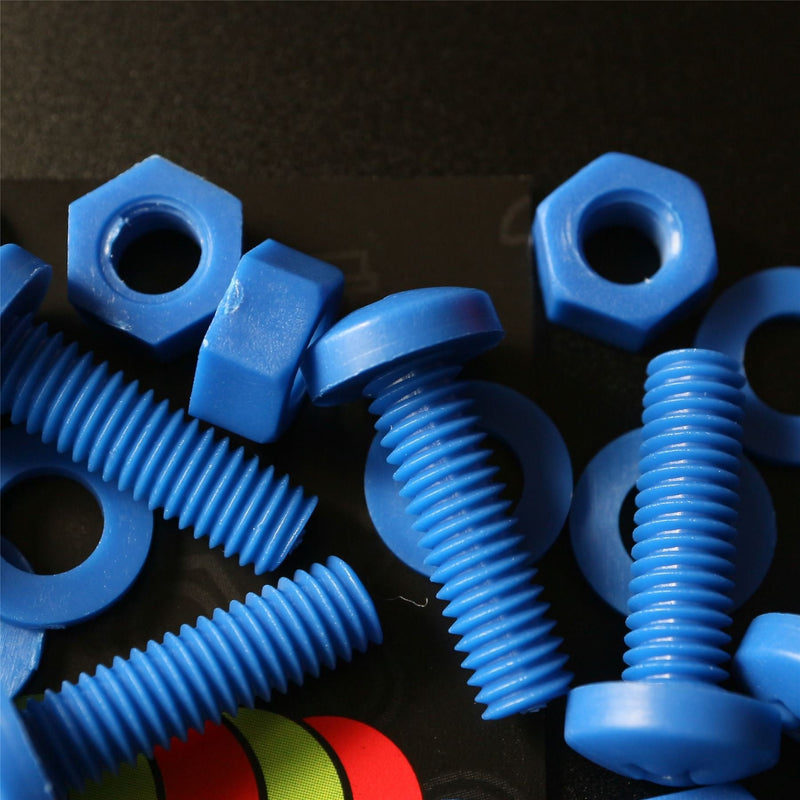[Australia - AusPower] - 20 x Blue Pan Head Screws Polypropylene (PP) Plastic Nuts and Bolts, Washers, M6 x 20mm, 15/64" x 25/32 