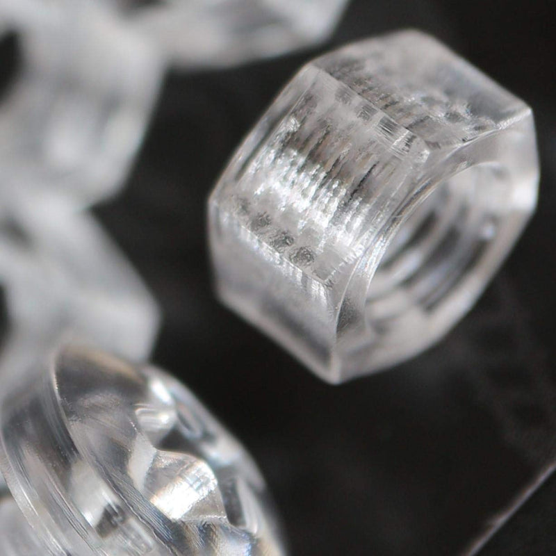 [Australia - AusPower] - Pack of 60 Transparent Clear Plastic Acrylic M5 x 20mm Nuts & Bolts, Washers -Acrylic Plastic Screws, 13/64" x 25/32 