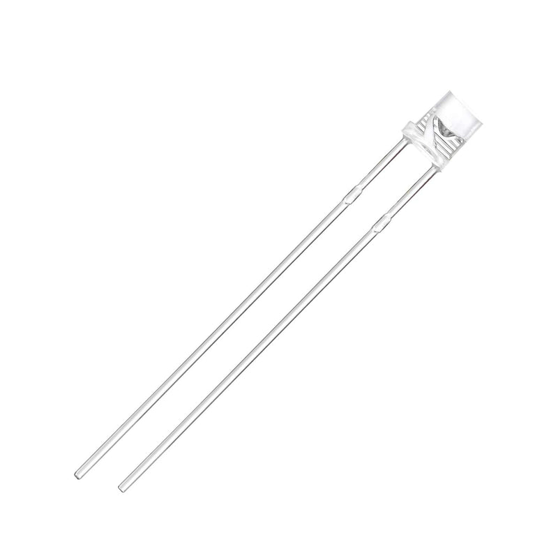 [Australia - AusPower] - Chanzon 100 pcs 3mm White LED Diode Lights (Clear Flat Transparent DC 3V 20mA) Bright Lighting Bulb Lamps Electronics Components Indicator Light Emitting Diodes A) White (100pcs) 