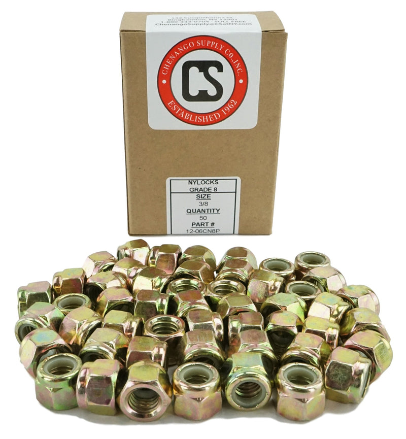 [Australia - AusPower] - 3/8-16 USS Nylon Insert Lock Nuts, Grade 8, Qty 50 Pieces (Nylock) (3/8-16 Nylock) 3/8-16 Nylock 