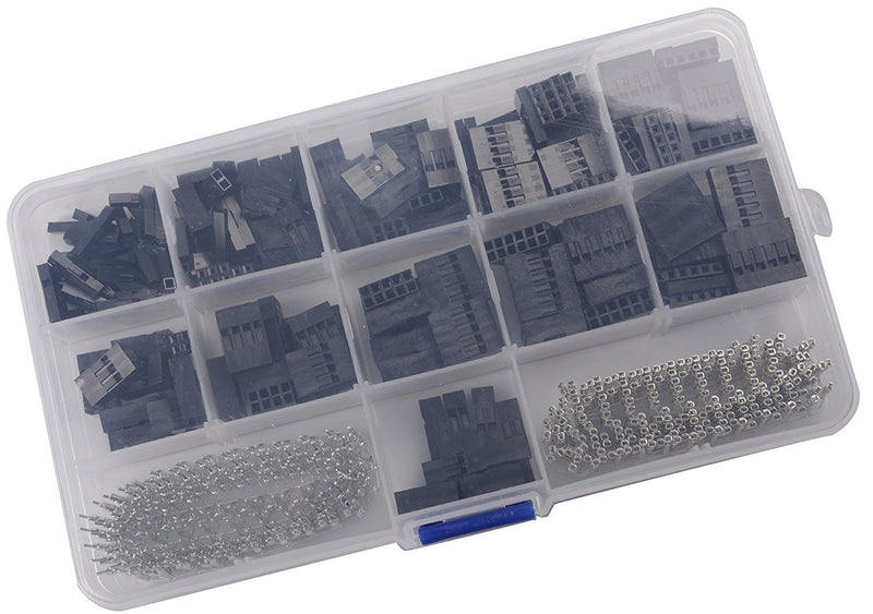 [Australia - AusPower] - CHENBO 620pcs 2.54mm/0.1" Connectors Wire Jumper Cable Pin Header Connector Housing Assortment Kit Male Female Crimp Pin Connector Terminal Pitch With Plastic Box 