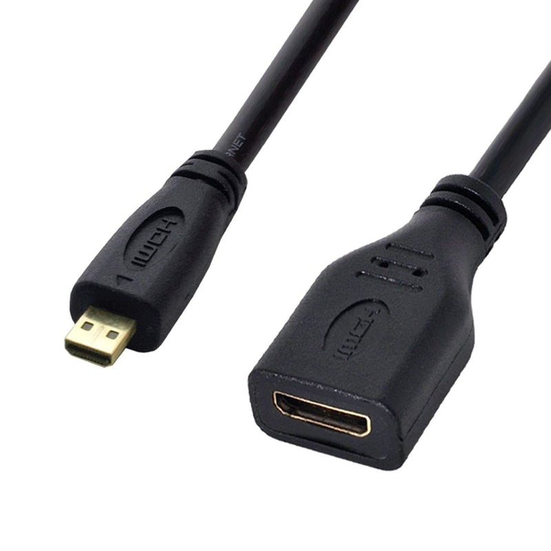 [Australia - AusPower] - chenyang Micro HDMI Male to Mini HDMI Female 1.4 HDTV Extension Cable for Laptop PC HDTV Gold 