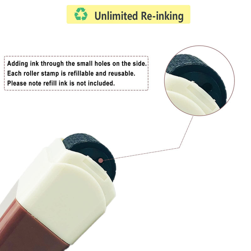 [Australia - AusPower] - 2Pcs Identity Protection Roller Stamps Identity Prevention Theft Stamp Wide Rolling Security Stamp for Privacy Protection, ID Blockout and Address Blocker (Pink and Coffee) Pink and Coffee 