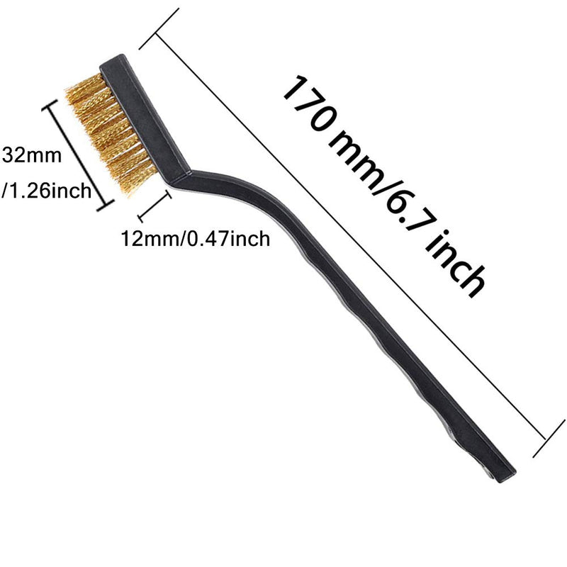 [Australia - AusPower] - 30PCS Mini Wire Brush Brass Brush,Curved Handle Masonry Brush Wire Bristle for Cleaning Welding Slag and Rust (Brass) 