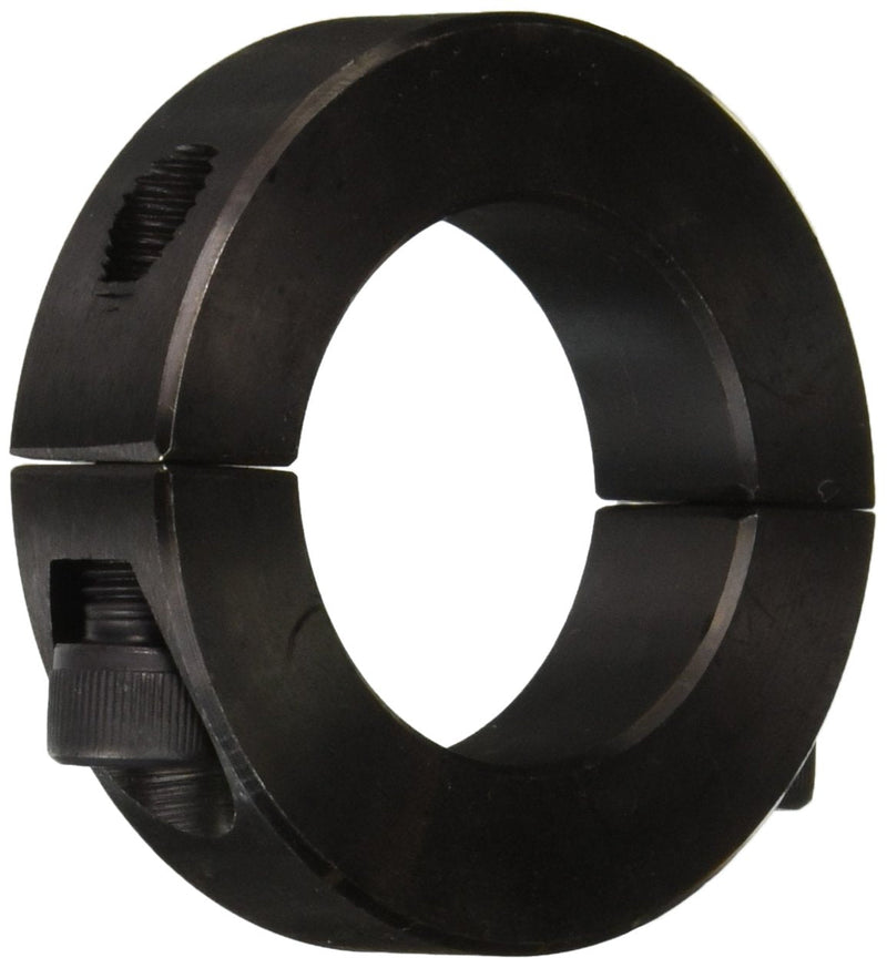 [Australia - AusPower] - Climax Metal 2C-125 Steel Two-Piece Clamping Collar, Black Oxide Plating, 1-1/4" Bore Size, 2-1/16" OD, With 1/4-28 x 3/4 Set Screw, 1 Count 