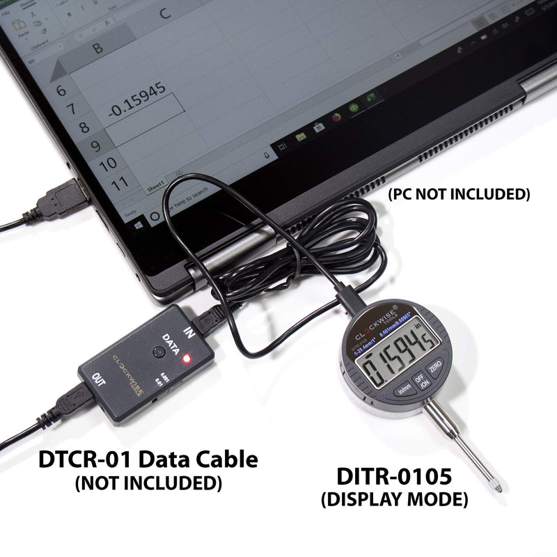[Australia - AusPower] - Clockwise Tools DIGR-0105 Electronic Digital Dial Indicator Gage Gauge Inch/Metric Conversion 0-1 Inch/25.4 mm with Back Lug Auto Off Featured Measuring Tool 0-1"/25.4mm DIGR-0105 