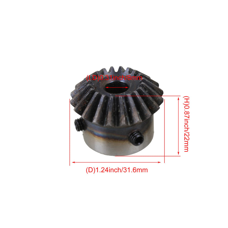 [Australia - AusPower] - CNBTR 45 Steel 1.5 Modulus Silver 8mm Hole Diameter Tapered Bevel Gear Wheel 20 Teeth Pack of 2 